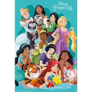 Plakát, Obraz - Disney Princess and Pets, 61 × 91.5 cm