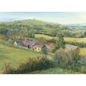 Obrazová reprodukce Meadow Farm Cottage, 1999, Antonia Myatt, 40 × 30 cm