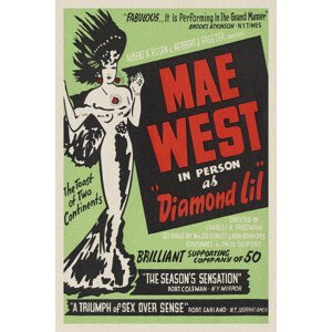 Obrazová reprodukce Mae West as Diamond Lil, 1951 (Vintage Theatre Production), 26.7 × 40 cm