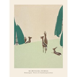 Obrazová reprodukce Deer (Special Edition Japandi Vintage) - Kamisaka Sekka, 30 × 40 cm